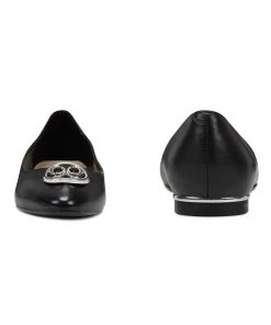 Nine West Celia Logo Almond Toe Flats