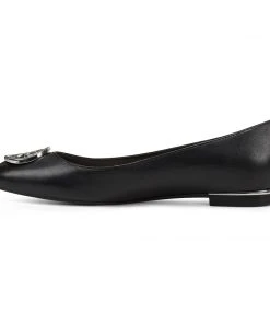 Nine West Celia Logo Almond Toe Flats