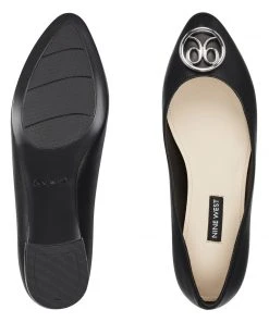 Nine West Celia Logo Almond Toe Flats