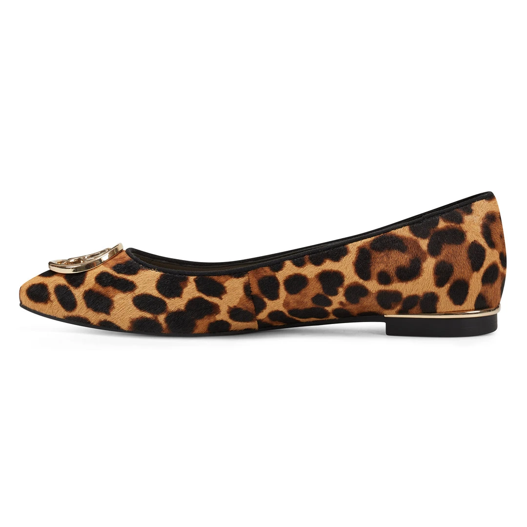 Nine West Celia Logo Almond Toe Flats 6 Nine West Celia Logo Almond Toe Flats