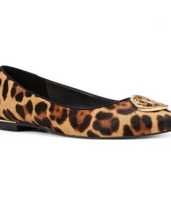 Nine West Celia Logo Almond Toe Flats