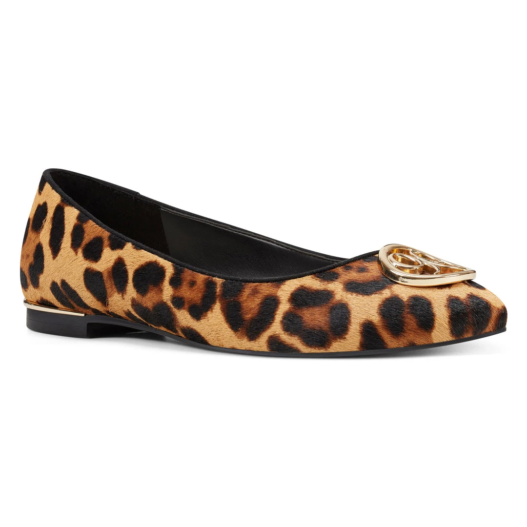 Nine West Celia Logo Almond Toe Flats 4 Nine West Celia Logo Almond Toe Flats
