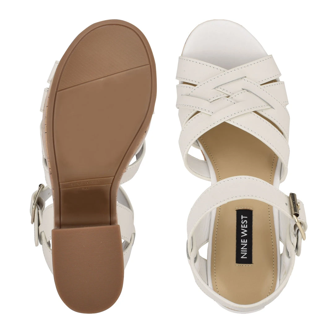 Nine West Weave Got You Cheers Heeled Platform Sandals 7 Nine West Weave Got You Cheers Heeled Platform Sandals