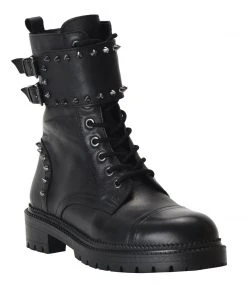 Nine West Collie Studded Combat Lug Sole Boots Boots & Booties
