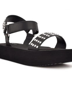 Nine West Comehere Studded Platform Sandals