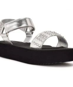 Nine West Comehere Studded Platform Sandals