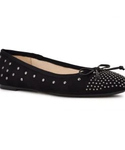 Nine West Curvy Studded Ballet Flats