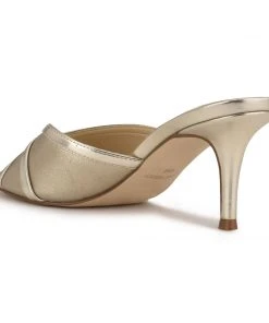 Nine West Dainty Heeled Slide Sandals Metallic Mindset 9 Nine West Dainty Heeled Slide Sandals Metallic Mindset