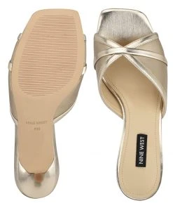 Nine West Dainty Heeled Slide Sandals Metallic Mindset 11 Nine West Dainty Heeled Slide Sandals Metallic Mindset