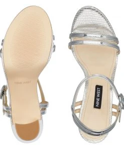 Nine West Daisy Open Toe Sandals Metallic Mindset