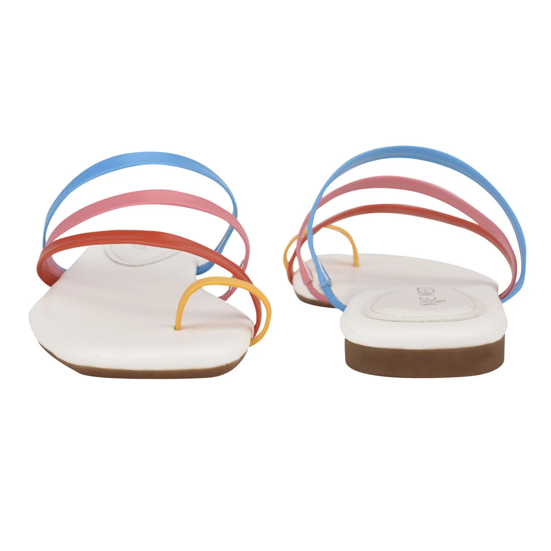 Nine West Darbie Flat Toe Ring Slide Sandals Color Pop 6 Nine West Darbie Flat Toe Ring Slide Sandals Color Pop