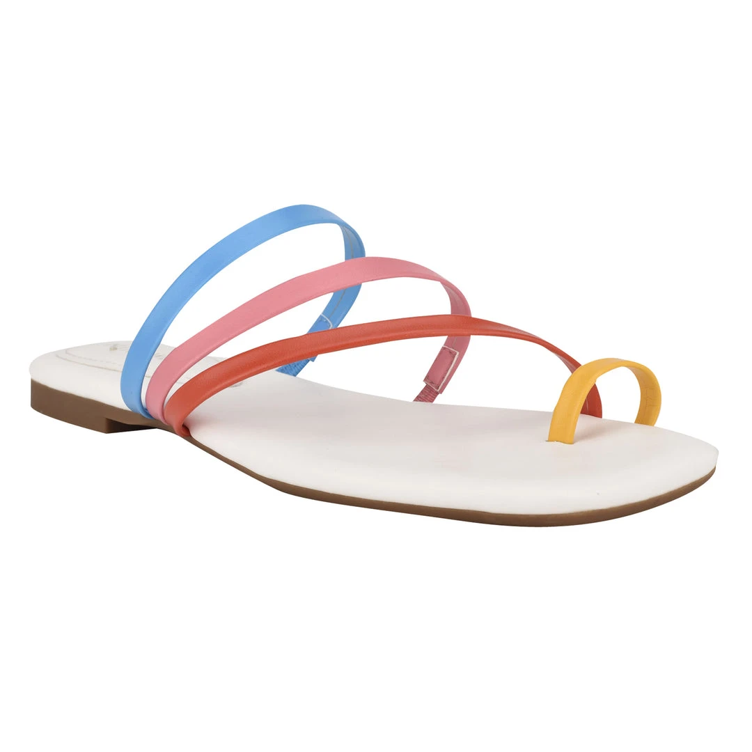 Nine West Darbie Flat Toe Ring Slide Sandals Color Pop 4 Nine West Darbie Flat Toe Ring Slide Sandals Color Pop