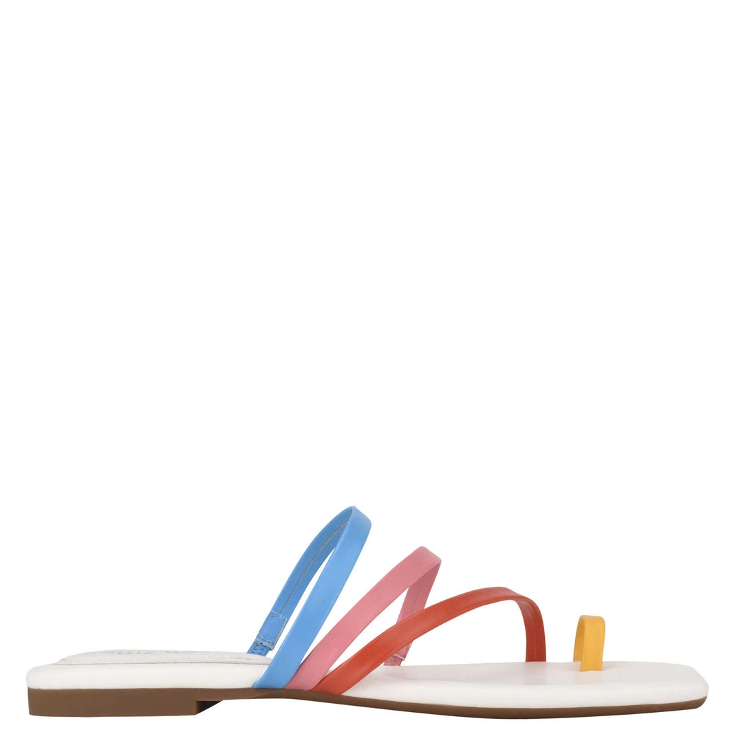 Nine West Darbie Flat Toe Ring Slide Sandals Color Pop 3 Nine West Darbie Flat Toe Ring Slide Sandals Color Pop