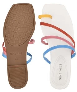 Nine West Darbie Flat Toe Ring Slide Sandals Color Pop 11 Nine West Darbie Flat Toe Ring Slide Sandals Color Pop