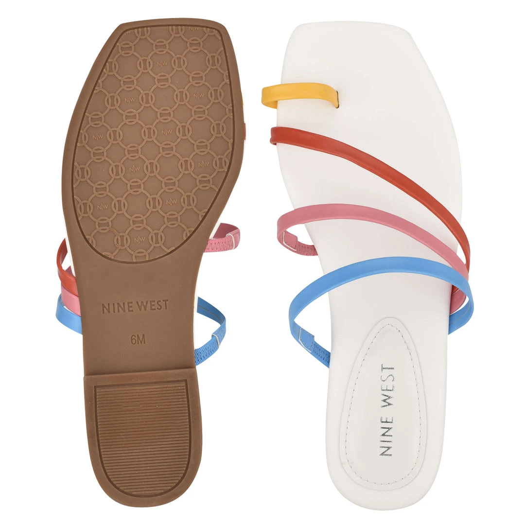 Nine West Darbie Flat Toe Ring Slide Sandals Color Pop 7 Nine West Darbie Flat Toe Ring Slide Sandals Color Pop