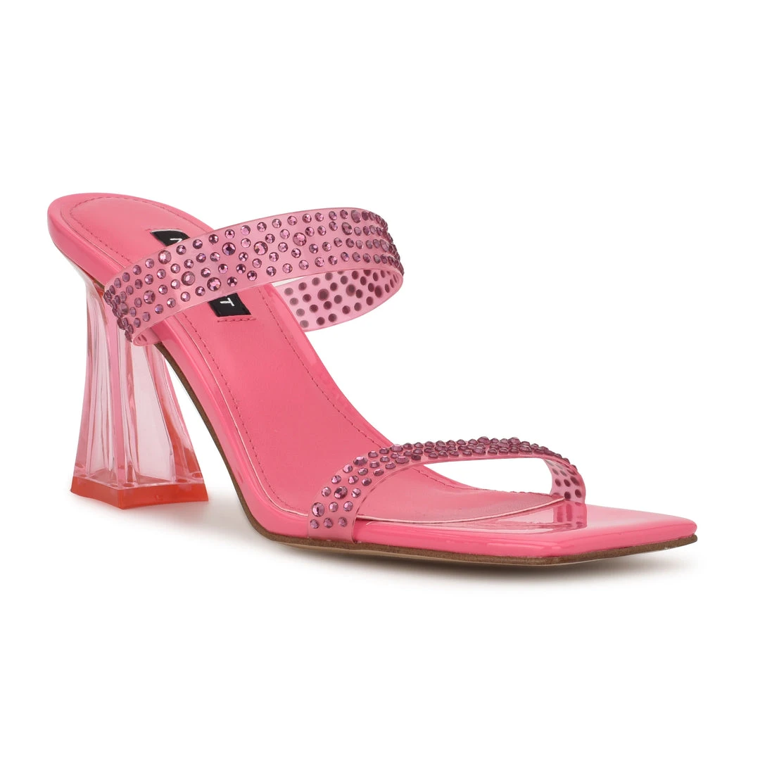Nine West Color Pop Darla Heeled Slide Sandals 4 Nine West Color Pop Darla Heeled Slide Sandals