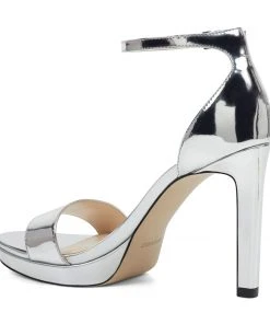 Nine West Edyn Ankle Strap Sandals Metallic Mindset