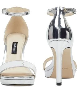 Nine West Edyn Ankle Strap Sandals Metallic Mindset