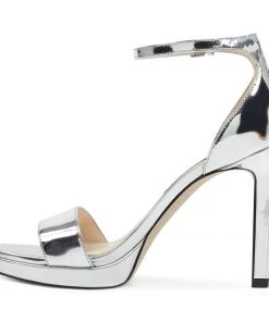 Nine West Edyn Ankle Strap Sandals Metallic Mindset