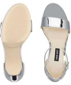 Nine West Edyn Ankle Strap Sandals Metallic Mindset