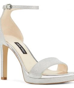 Nine West Edyn Ankle Strap Sandals Metallic Mindset