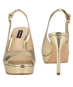 Nine West Elle Slingback Platform Sandals High Impact Platforms