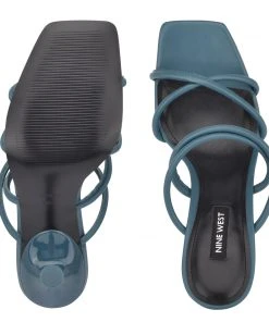 Nine West Fabiola Square-Toe Slide Sandals Color Pop