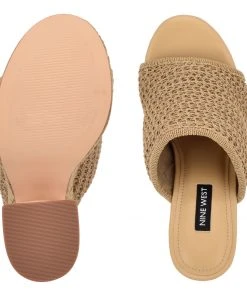 Nine West Fefee Platform Slide Sandals Weave Got You