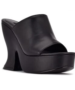 Nine West Flower Platform Slide Sandals