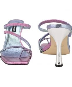 Nine West Franie Heeled Slide Sandals Color Pop