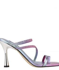 Nine West Franie Heeled Slide Sandals Color Pop