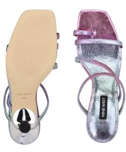 Nine West Franie Heeled Slide Sandals Color Pop