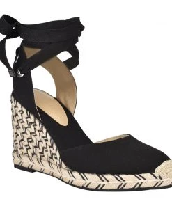 Nine West Lace It Up Friend Ankle Wrap Espadrille Wedge Sandals