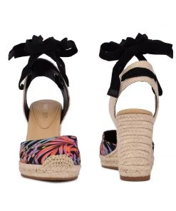 Nine West Friend Ankle Wrap Espadrille Wedge Sandals Lace It Up