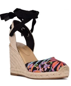 Nine West Friend Ankle Wrap Espadrille Wedge Sandals Lace It Up