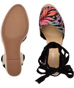 Nine West Friend Ankle Wrap Espadrille Wedge Sandals Lace It Up