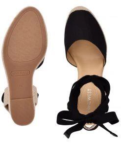 Nine West Lace It Up Friend Ankle Wrap Espadrille Wedge Sandals