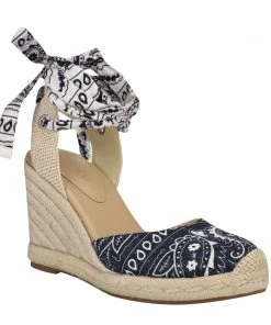 Nine West Lace It Up Friend Ankle Wrap Espadrille Wedge Sandals