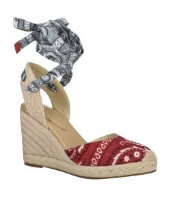 Nine West Lace It Up Friend Ankle Wrap Espadrille Wedge Sandals