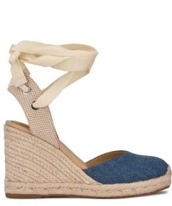 Nine West Lace It Up Friend Ankle Wrap Espadrille Wedge Sandals