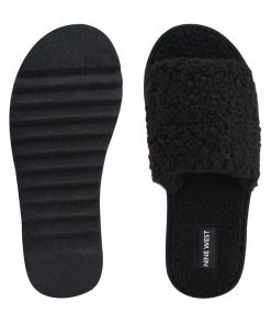 Nine West Fuzzie Cozy Flat Slide Sandals Mules & Slides