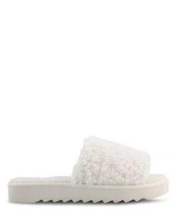 Nine West Fuzzie Cozy Flat Slide Sandals Mules & Slides