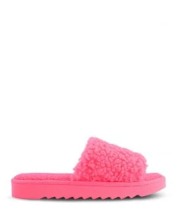 Nine West Fuzzie Cozy Flat Slide Sandals