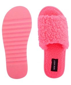 Nine West Fuzzie Cozy Flat Slide Sandals