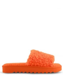 Nine West Fuzzie Cozy Flat Slide Sandals