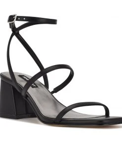 Nine West Gali Block Heel Slide Sandals Shoes