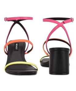 Nine West Color Pop Gali Block Heel Slide Sandals