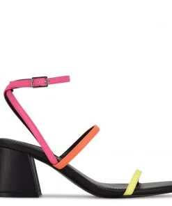 Nine West Color Pop Gali Block Heel Slide Sandals