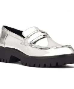 Nine West Garren Lug Sole Loafers Metallic Mindset