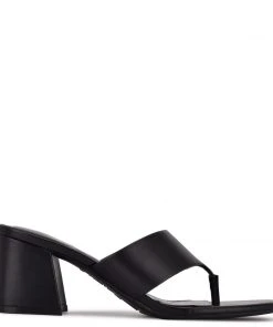 Nine West Gelina 9x9 Block Heel Slide Sandals